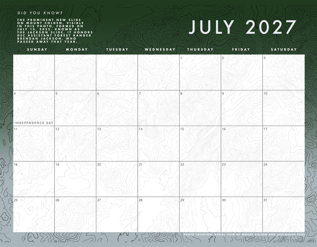 2027 Adirondack High Peaks Calendar