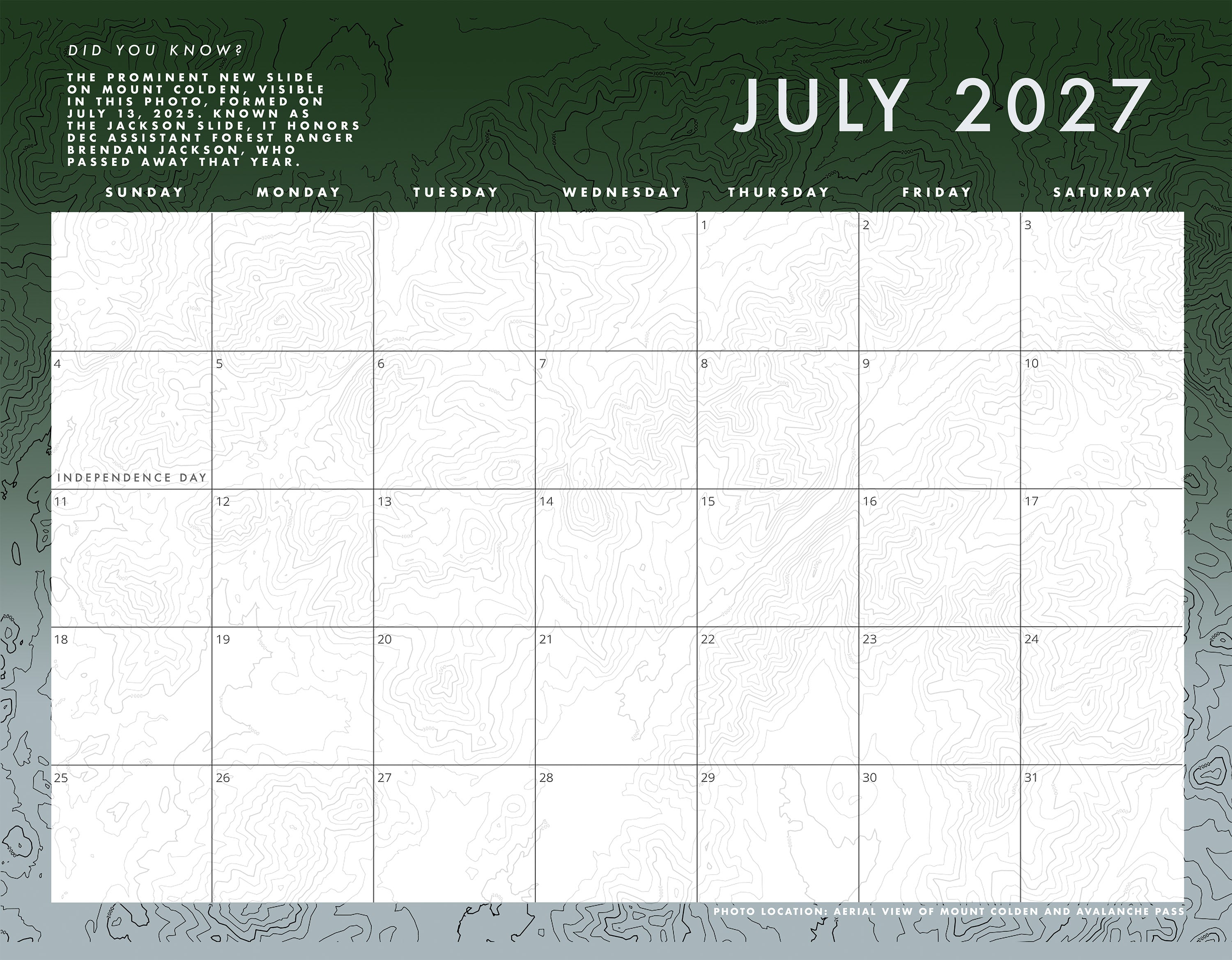 2027 Adirondack High Peaks Calendar