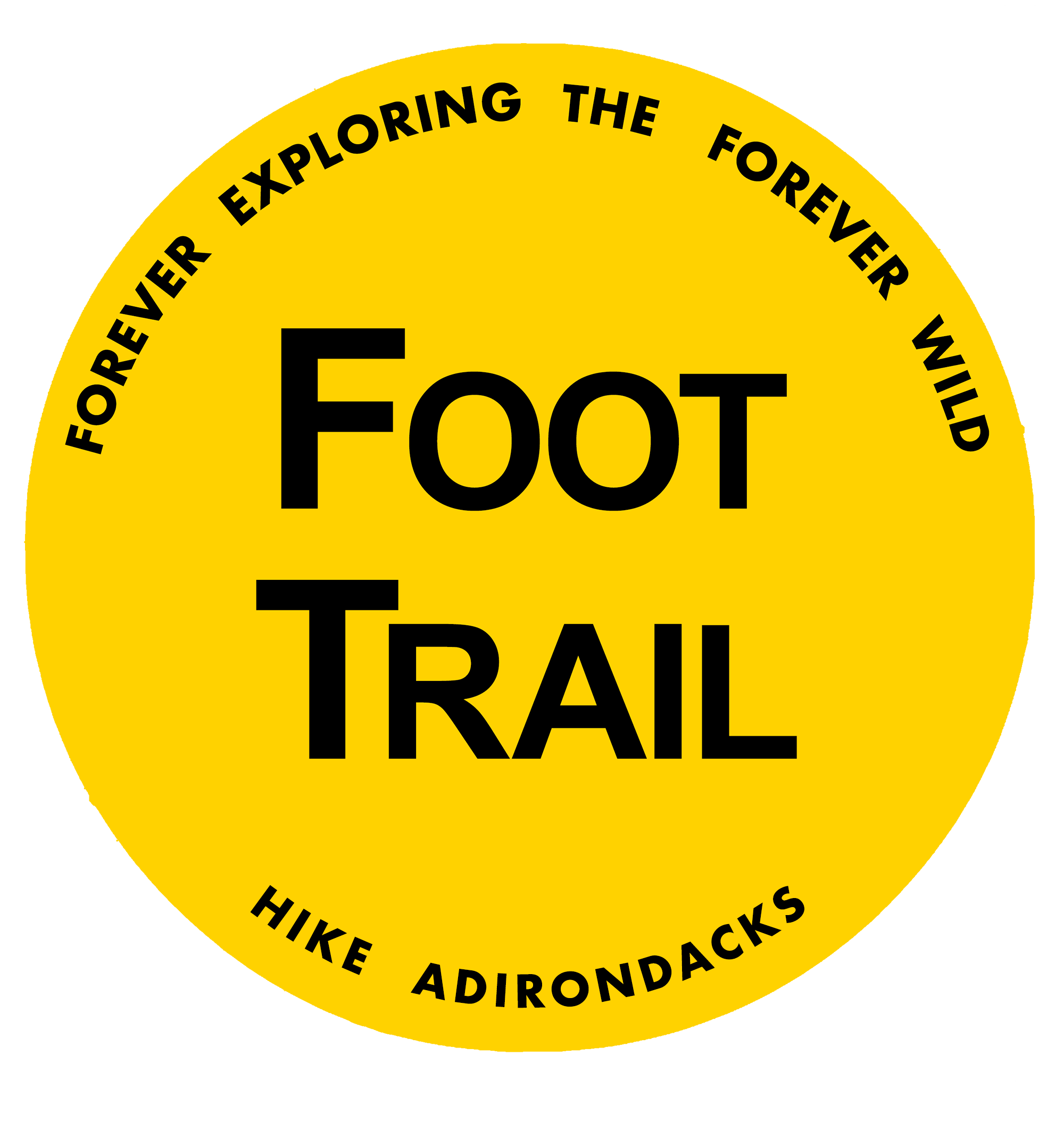 Yellow Foot Trail marker inspired Adirondack hiking sticker