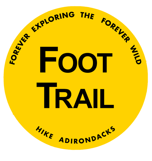 Yellow Foot Trail marker inspired Adirondack hiking sticker